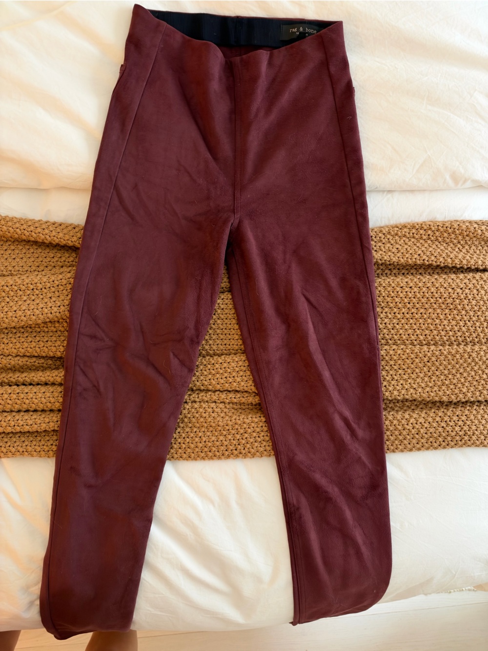 Rag & Bone Burgundy Faux-Leather Leggings